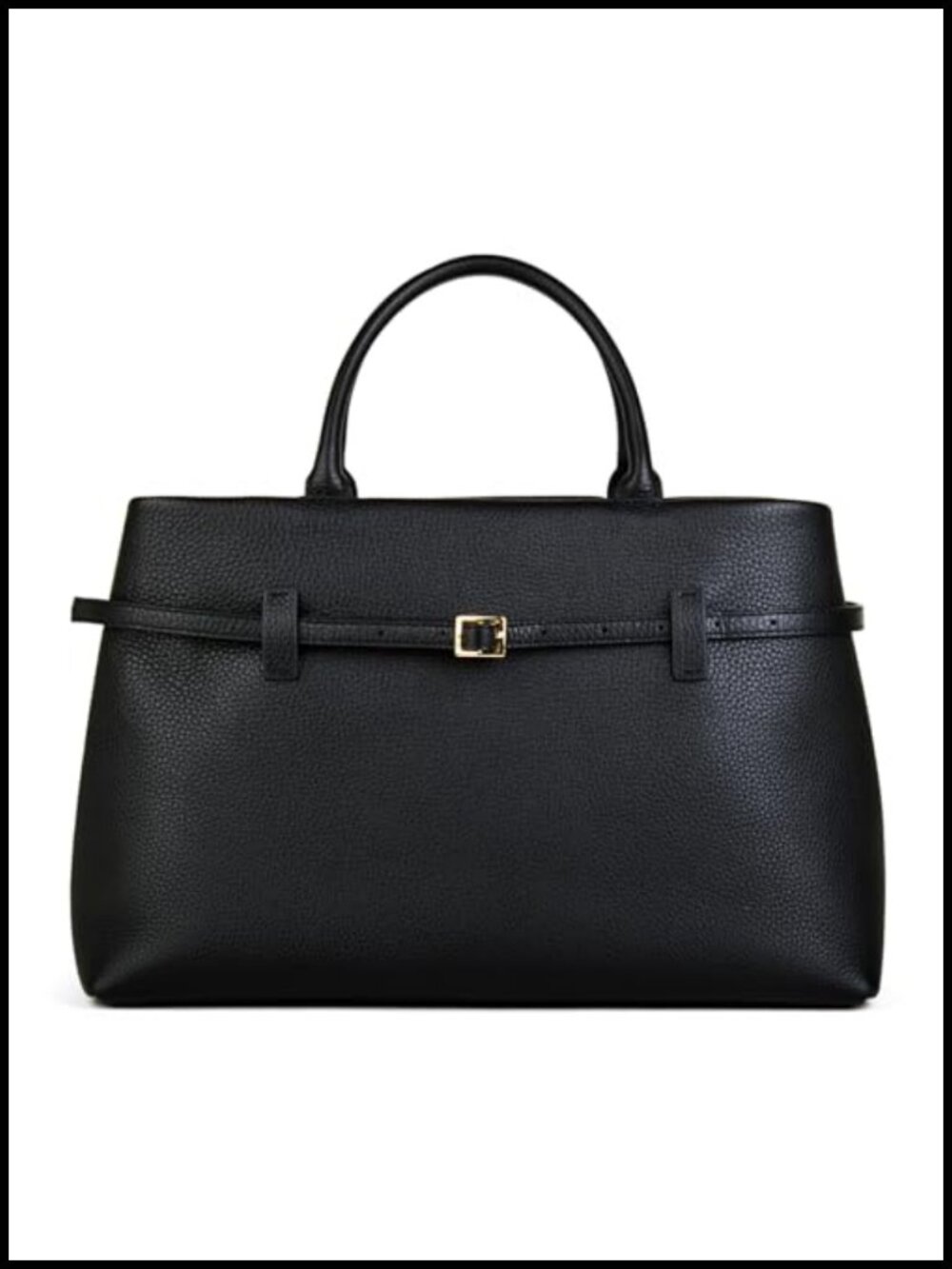 Full-Grain Cowhide Leather Satchel Top Handle Work Tote Bag